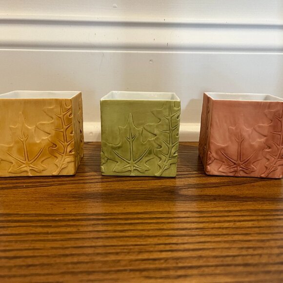 PartyLite Falling Leaves Tealight Trio - Picture 1 of 4